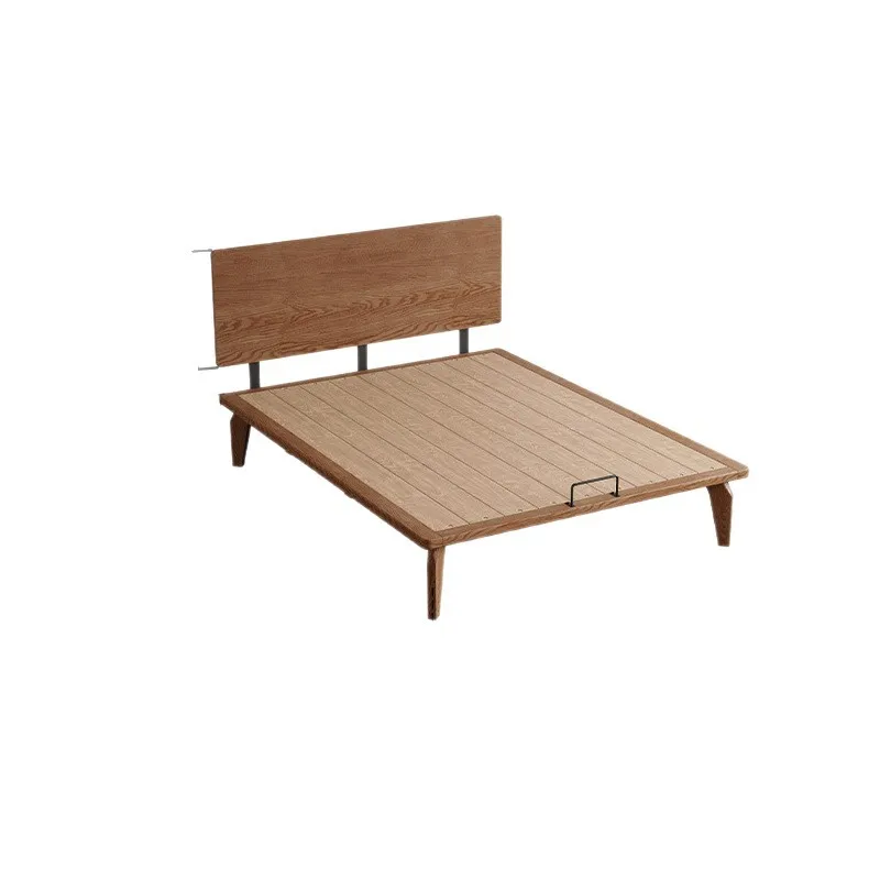 

Solid wood bed adjustable thin backrest ash ash wood small apartment second lying flush bed