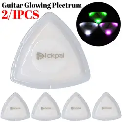 2/1PCS Glowing Guitar Picks Acoustic Electric Guitar With LED Light Luminous Pick Musical Stringed Instrument Glowing Plectrum