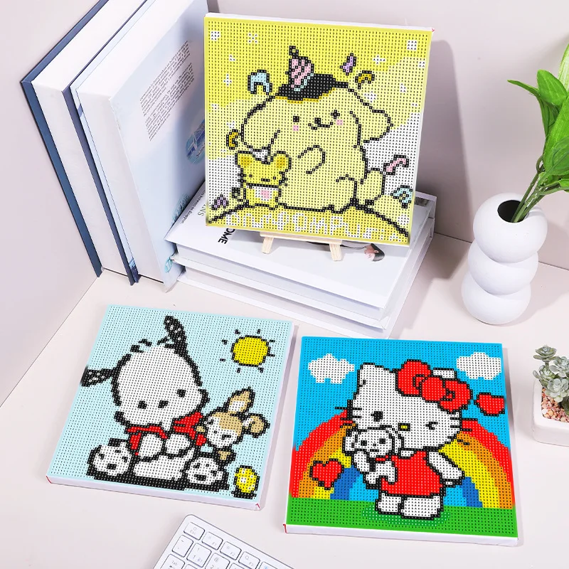 Cartoon Diamond Painting Crafts Kulomi Taut Frame Painting Sanrio Handmade Diy Children Full Diamond Diamond Stickers Gifts