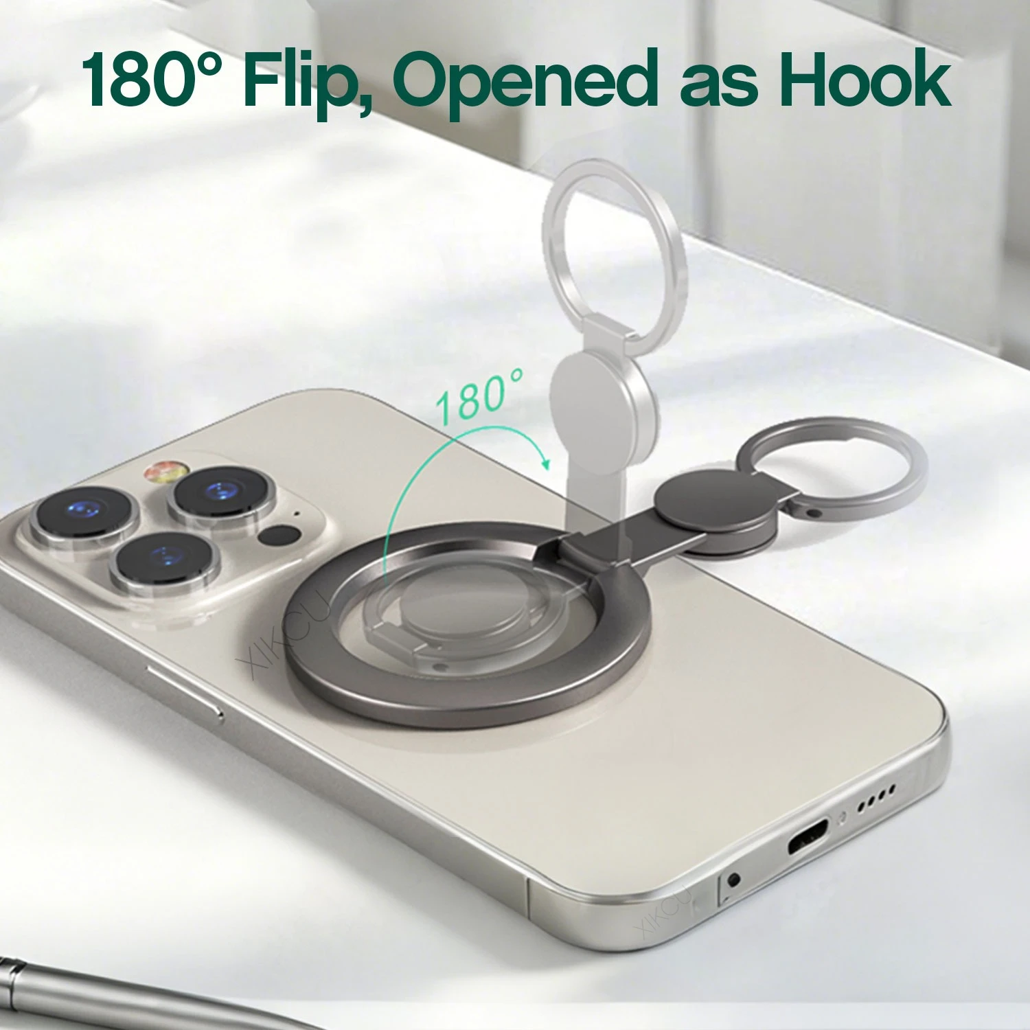 2 in 1 Fidget Spinner Finger Ring Magnetic Phone Holder Stand For Magsafe iPhone 17 16 Pro Max 15 14 13 12 Cellphone Mount view 3