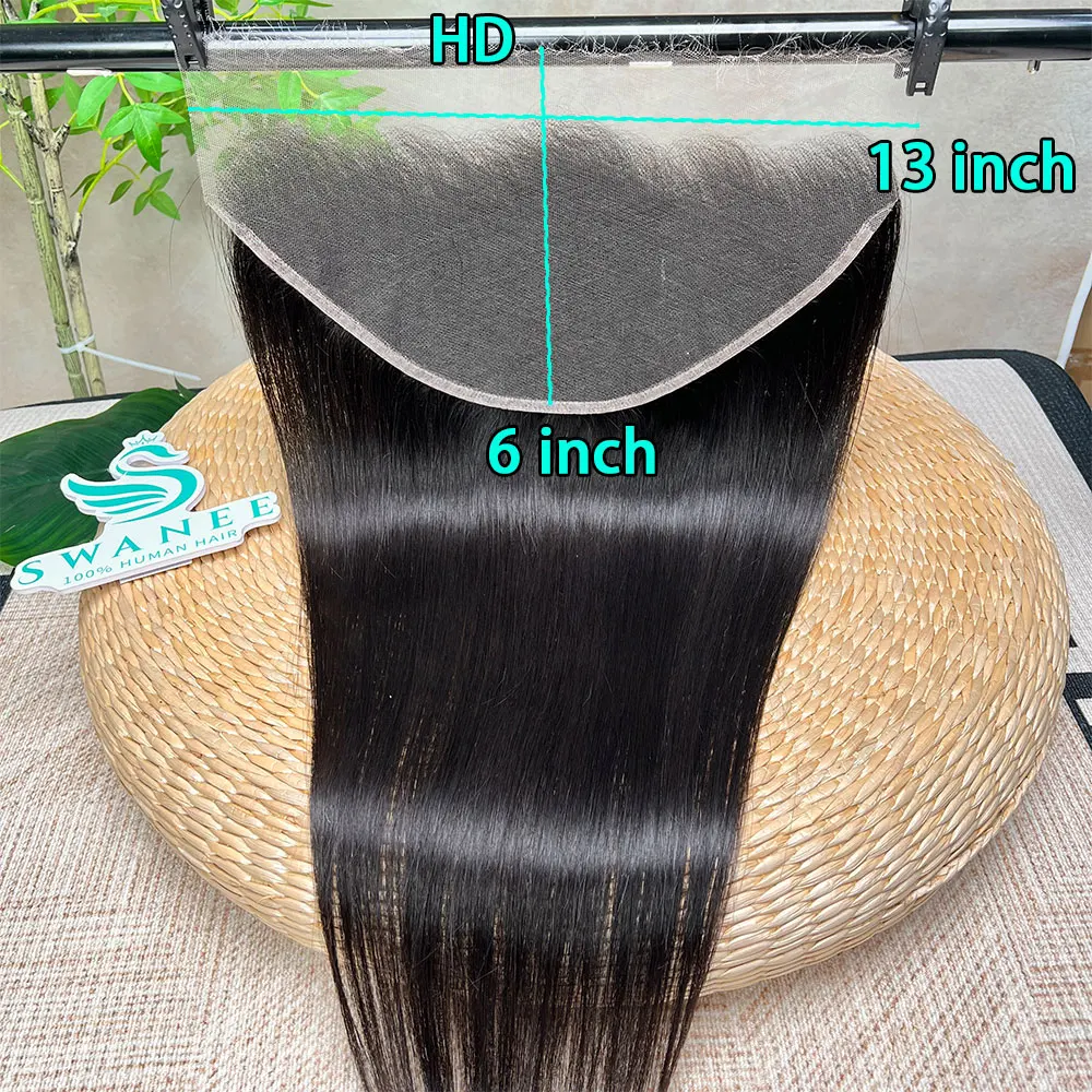 13x6 HD Lace Frontal Straight 100% Human Hair Transparent Lace Closure Pre-Plucked Hairline Vietnamese Virgin Hair For Woman
