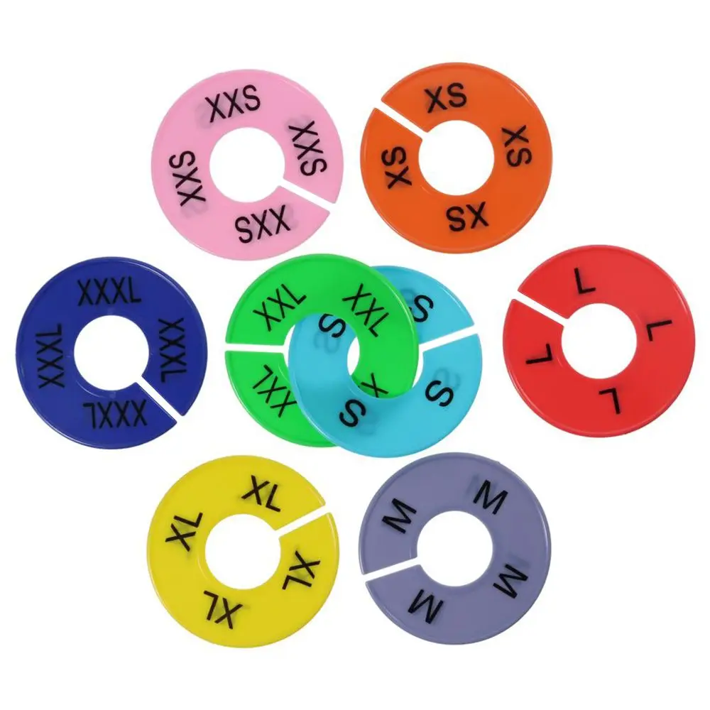 16pcs Multicolor Round Clothes Dividers Reusable with Size Mark Hanger Separators Plastic 3.5 inch Closet Rack Dividers