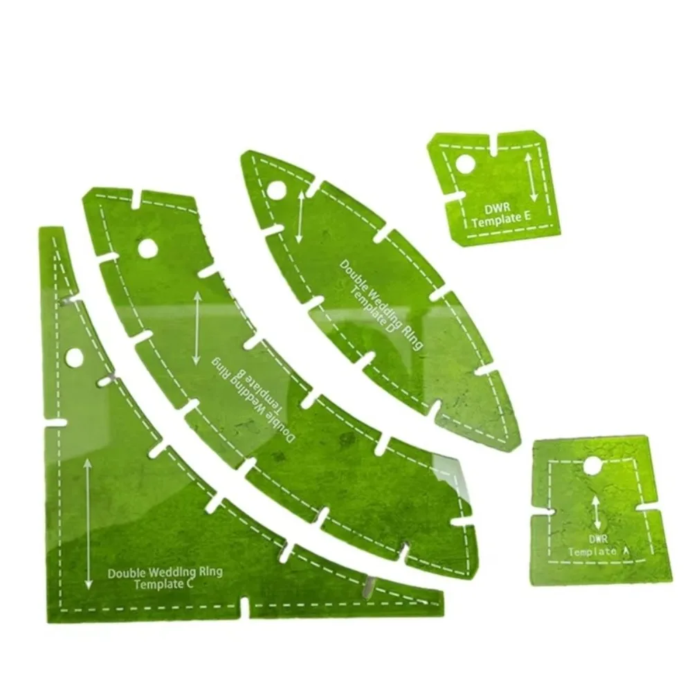 5pcs/Set Acrylic Quilting Templates DIY Craft Double Wedding Rings Gauges Quilting Tool Reusable Practical Sewing Template