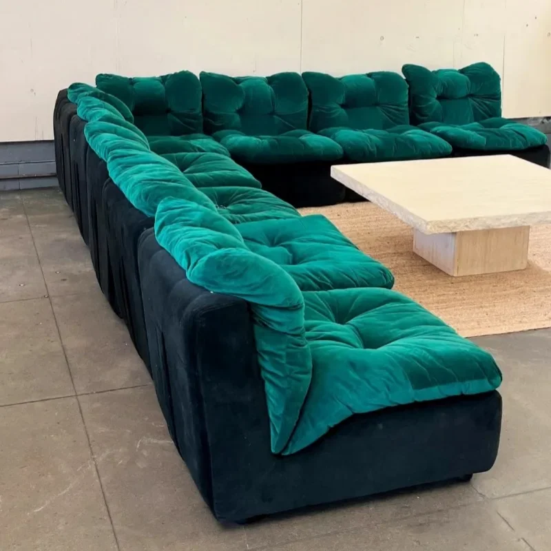 Designer Module Combination Velvet Retro Lazy Wind Cloud Single Sofa
