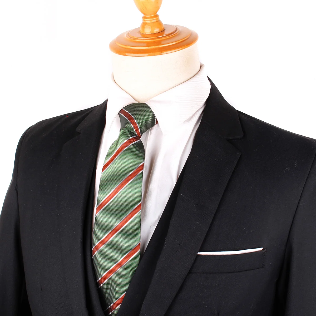 Corbata de rayas verdes para hombres y mujeres, corbata de cuello de Cachemira para fiesta de negocios, corbatas Jacquard informales, traje clásico, corbatas de cuello delgadas para adultos