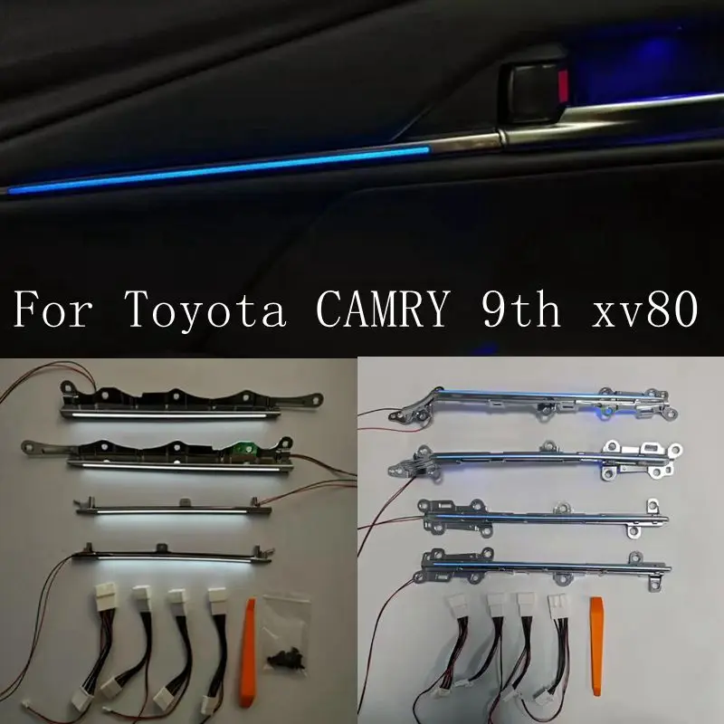 

For Toyota Camry 9th xv80 generation Door light guide plate Dynamic rhythm atmosphere light upgrade ice blue LED Ambient light