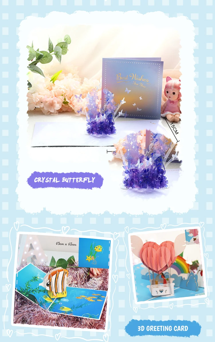 Neue 3D-Pop-UP-Einladungen „Happy Birthday“, Grußkarten, Geschenkpostkarte für Kinder, Kuchen, Klavier, Miniaturen, anpassbare Dankeskarte – Detail 10