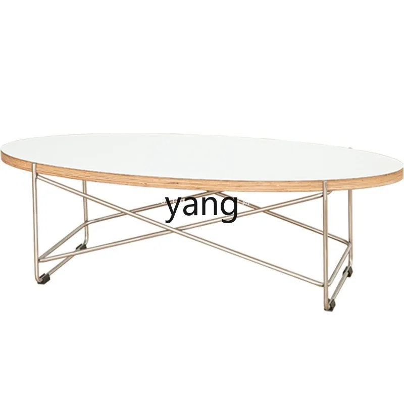 

LMM modern simple household oval small tea table movable living room sofa side table