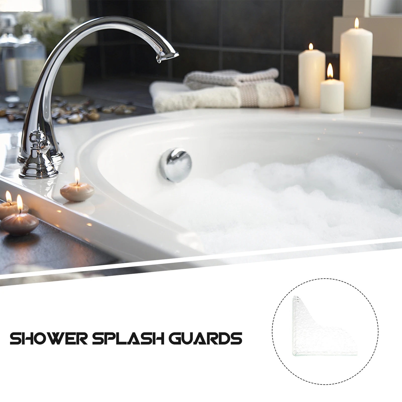 

2pcs Bathtub Splash Guard Shower Water Blocker Guards for Tub Proof Acrylic Material Easy Install Durability Long Use Kitchen