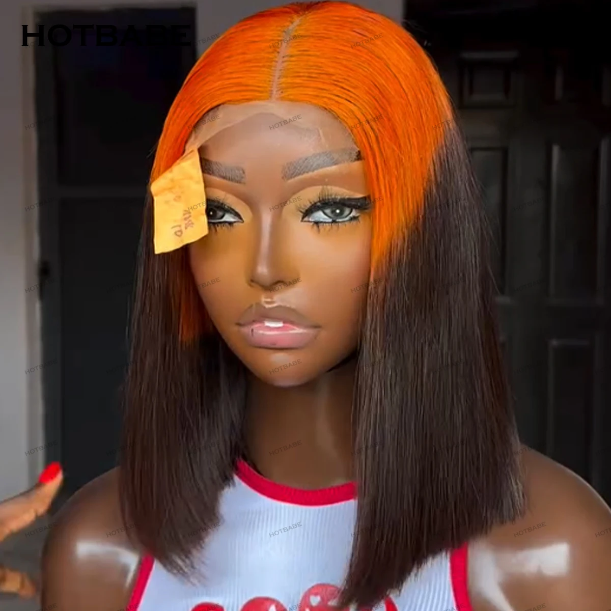 

Glueless Wigs Human Hair 13×4/13×6 HD Lace Frontal Wigs 360 HD Transparent Lace Wigs PrePlucked 1B/350 Ginger Color Bob Straight