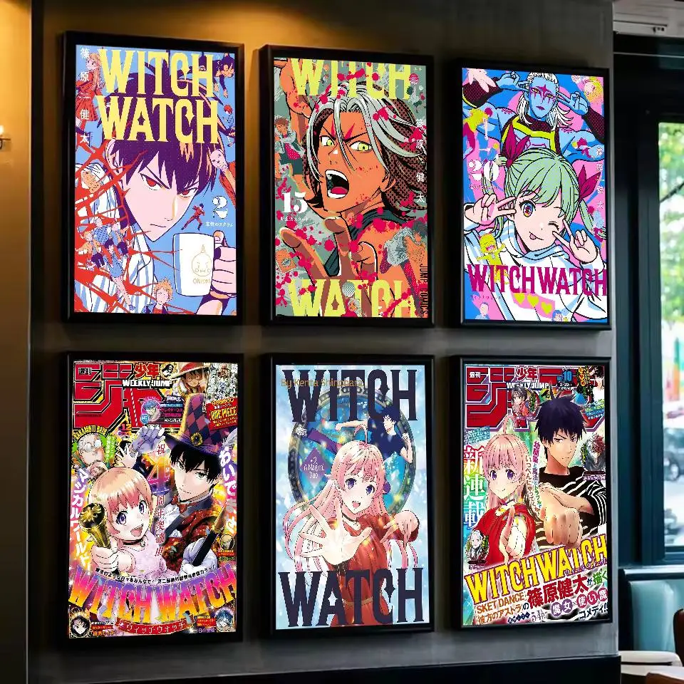 Anime W-Witch Watch Poster Selbstklebende Kunst Wasserdichter Papieraufkleber Kaffeehaus Bar Wohnheim Zimmer Wanddekoration