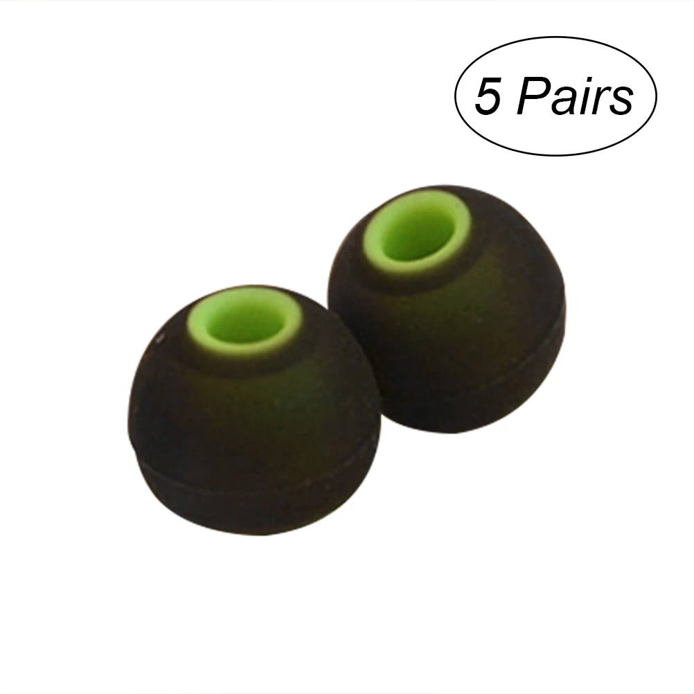 

5 Pair of 3.8mm In Ear Tips Earbuds Headphone Silicone Ear Sleeve Ear Tip Earbuds for Earphone (Random Color) - Size L