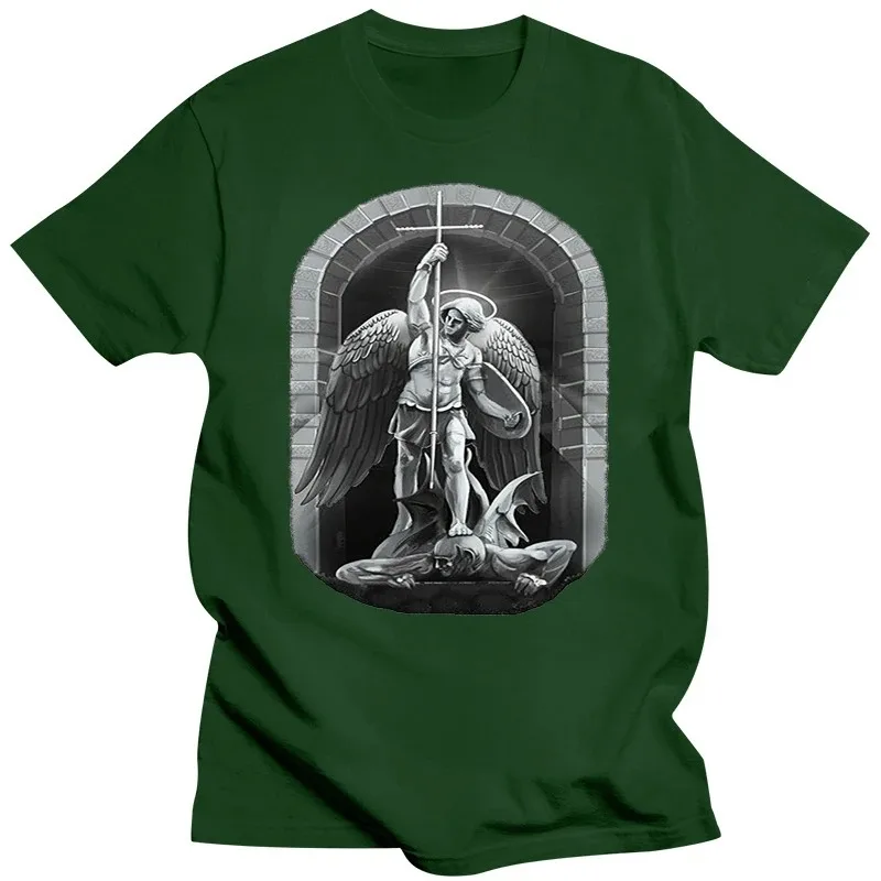 Designer T Shirts Men Crew Neck Fashion Short Archangel Michael T Shirts Screen Print Wet T Shirt Man Cotton Short Sleeve Summer