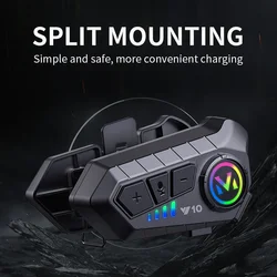 Helmet Headset Bluetooth5.3 Earphone IPX6 Waterproof MP3 Player HD Sound Moto Wireless Headphone with Mic Motorcycle Accessories
