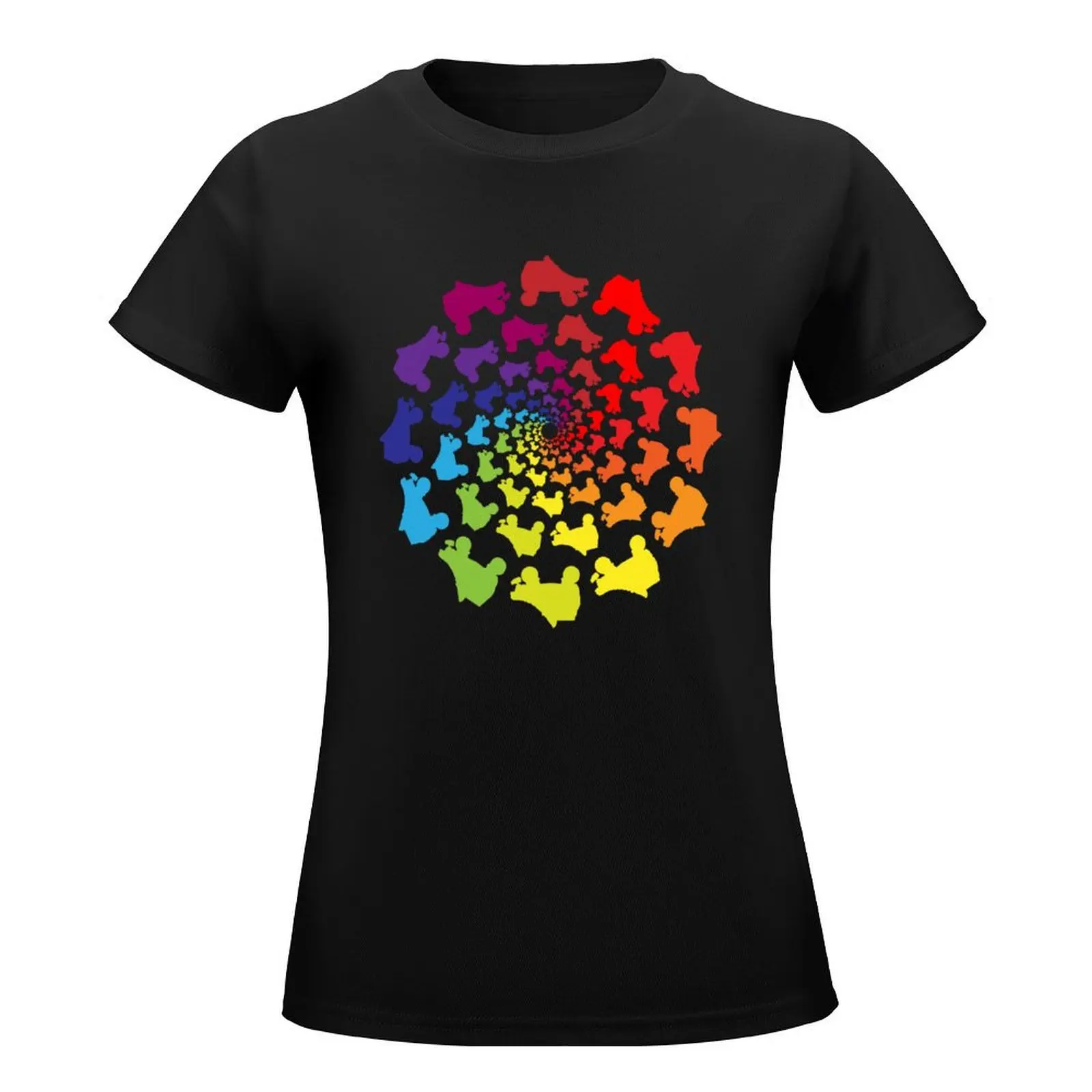 circle rainbow skate T-Shirt aesthetic clothes animal print shirt for girls Women's clothing