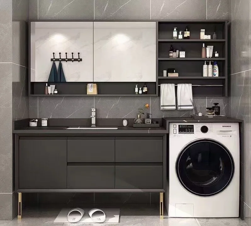 Modern Laundry Cabinet Bathroom Cabinet Wash Machine Vanity