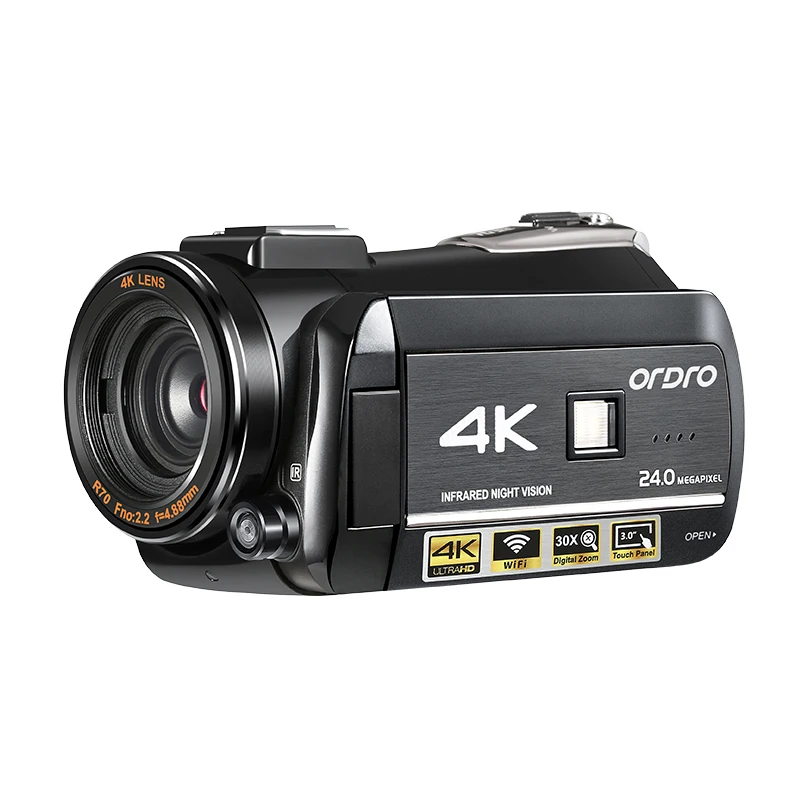 Videocamera 4K Vlog per rugby, AC3 1080P 60FPS videocamera digitale Full HD IR per visione notturna videocamera professionale YouTube