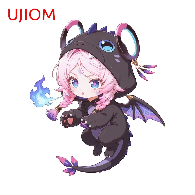UJIOM Dinosaur Costume Genshin Impact Citlali Wall Sticker Cute Girl DIY Window Vestibule Decals Amusing Game Room Decor