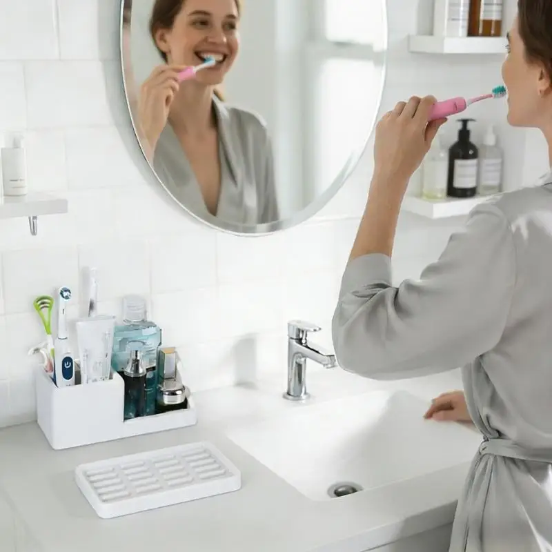 QX2E Elegant Sink Stand Featuring 4 Divisions Great For Holding Hygiene Products