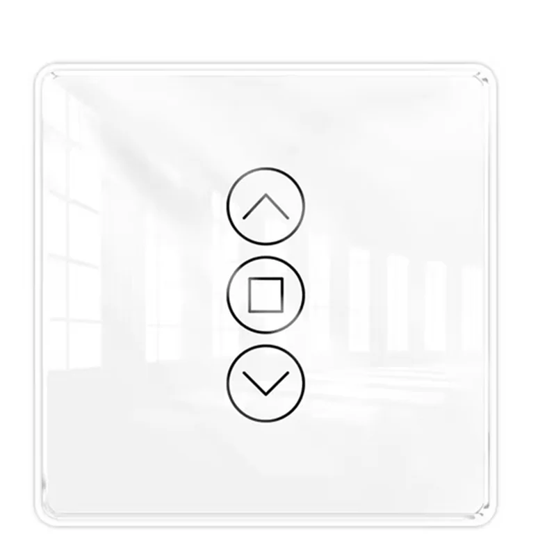 Tuya Wifi RF433 2.5D Arc Curtain Switch Glass Touch Panel For Roller Blinds Shutters Switch Smart APP Wireless Alexa-AT30