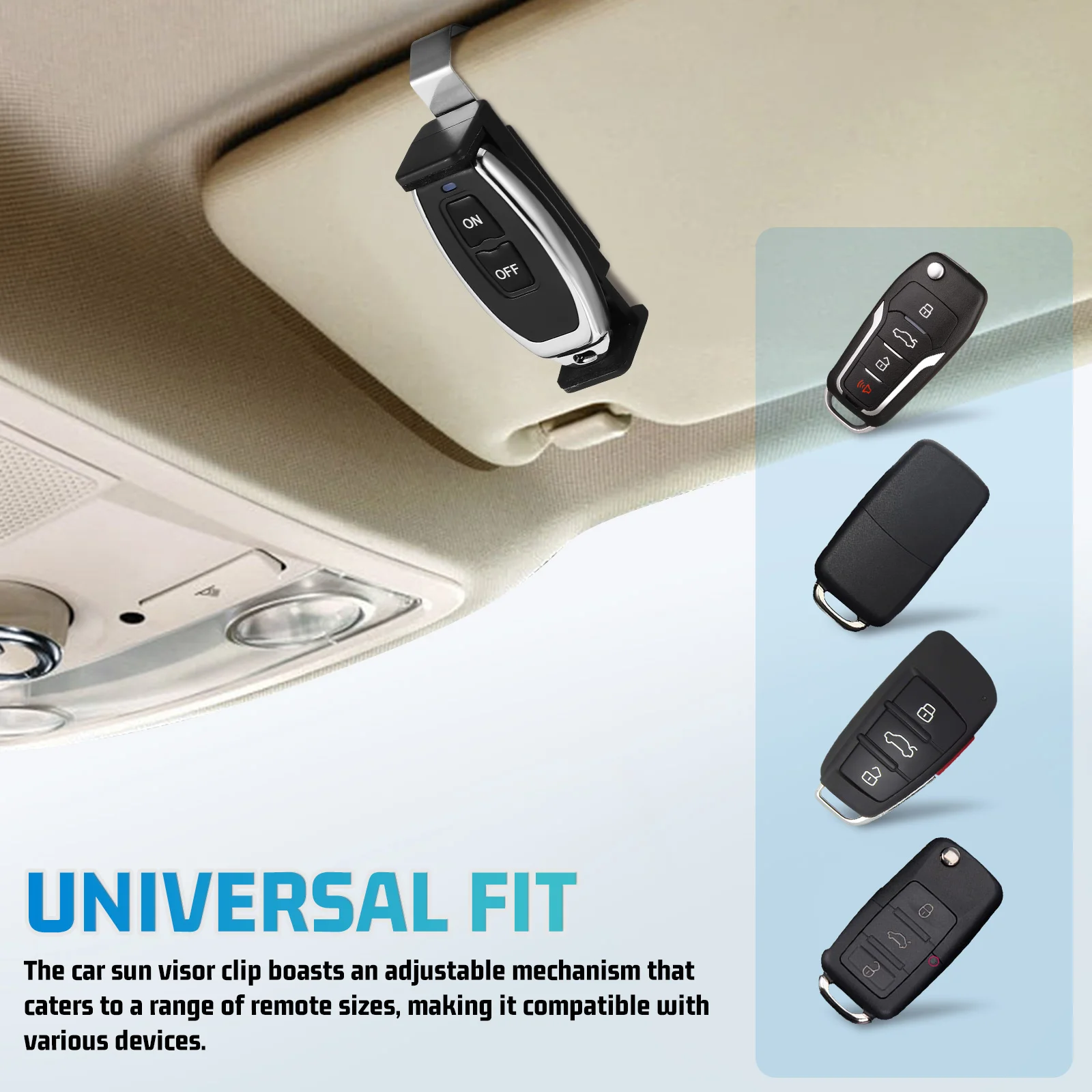 

2Pcs Remote Control Bracket Sun Visor Door Holder Car Universal Fit Secure Grip Easy Access Sleek Design Remote