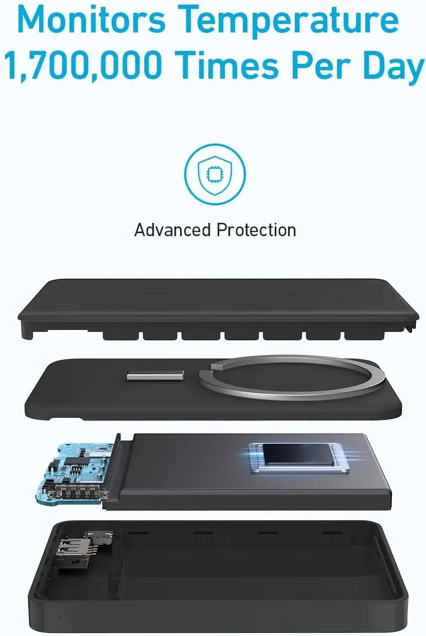 Anker Magnetic Power Bank 10K Wireless Portable Charger 20W Fast Charging Battery Pack With USB C Compatible view 5