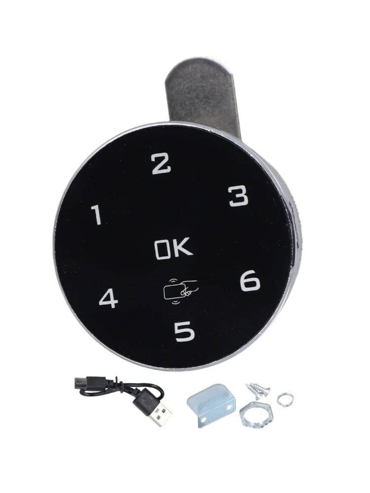 

Cabinet Door Lock Bathroom Locker Lock Swipe Card Sensing Distance Two Unlocking Methods USB Charging Alloy Material