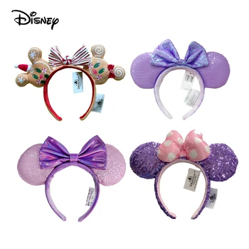 חדש דיסני מיני Gingerbread סרט 3D מיקי עכבר אוזני חג המולד כובע שיער חישוק מסיבת סרט שיער בארה 'ילדה צעצוע מתנות