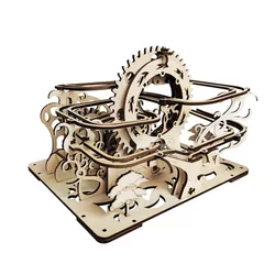 Rompecabezas de madera 3D para niños y adultos, modelo de bola de pista mecánica, rompecabezas hecho a mano, juguete de ensamblaje DIY, Kits de construcción