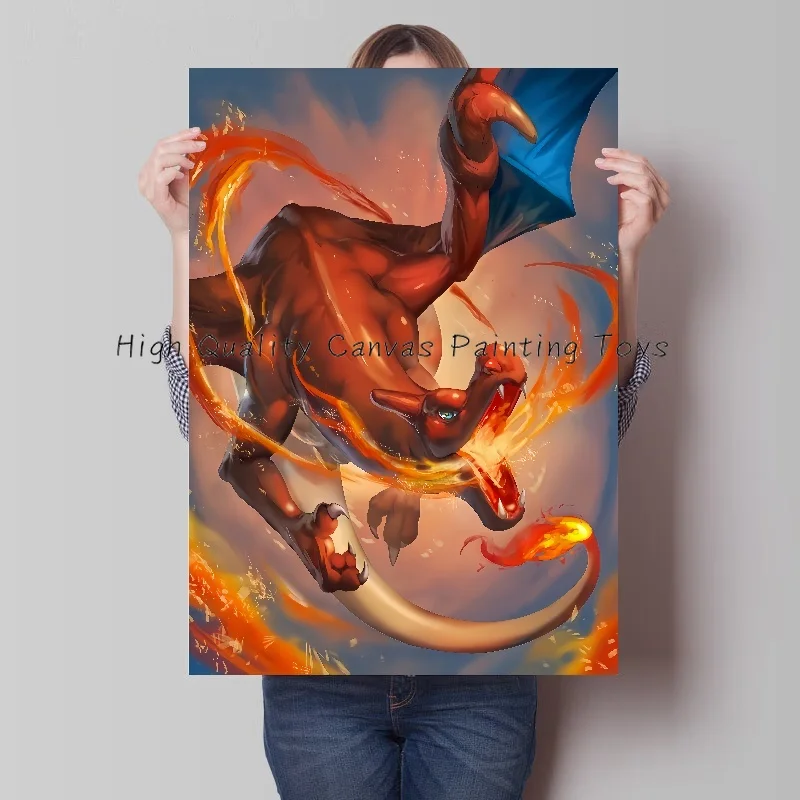 Pokemon Snorlax Pikachu Charizard Peripheral Drink Coffee Poster Vintage Anime Canvas Painting Art Wall for Kids Bedroom Decor