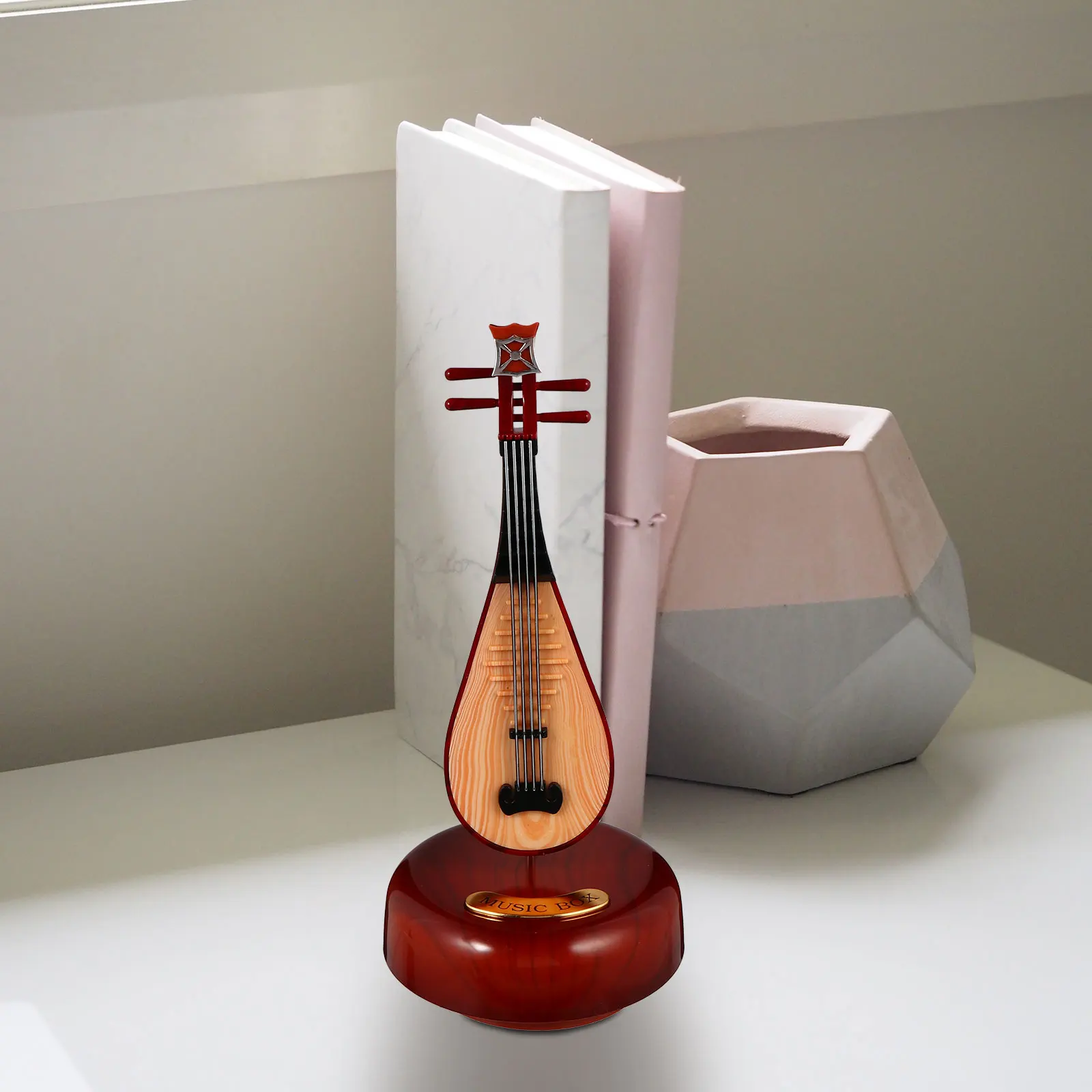 

6Pcs Delicate Vintage Music Box Decor Lute Instrument Unique Desktop Crafts