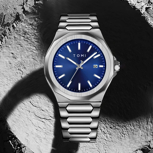 Imagen 2 del producto Reloj TOMI de lujo para hombre de negocios, conjunto con caja de regalo, caja de oro rosa de alta calidad, reloj de cuarzo Simple y versátil, reloj Masculino