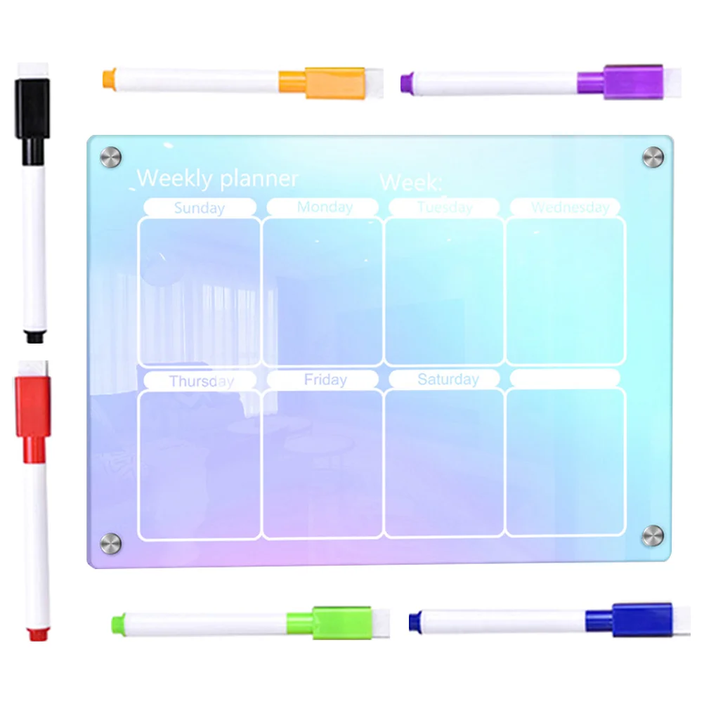 Magnetic Meal Planner Erasable Writing Board Colored for Refrigerator Dry Erase