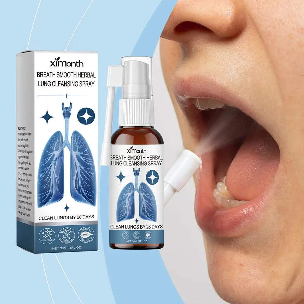 30ML Herbal Lung Cleansing Repair Spray Natural Nasal Nose Breath Cleaning Care Relieve Respiratory Discomfort