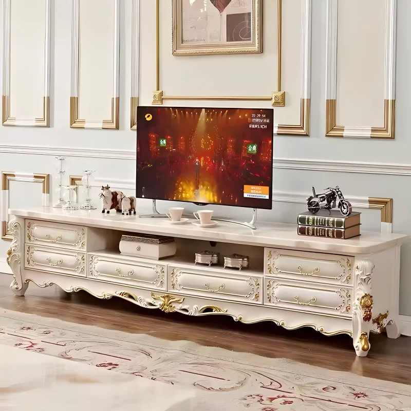 

Modern White Tv Stands Living Room Display Luxury Drawers Designer Storage Universal Tv Table Organizer Muebles Home Furniture
