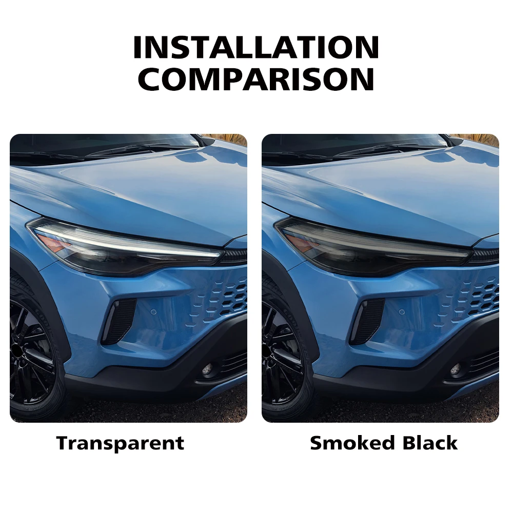 

Smoke Black Pre Cut Car Headlight Protective Film For Toyota Corolla Cross 2021-2025 Anti-Scratch High-Gloss Vinyl Wrap Film
