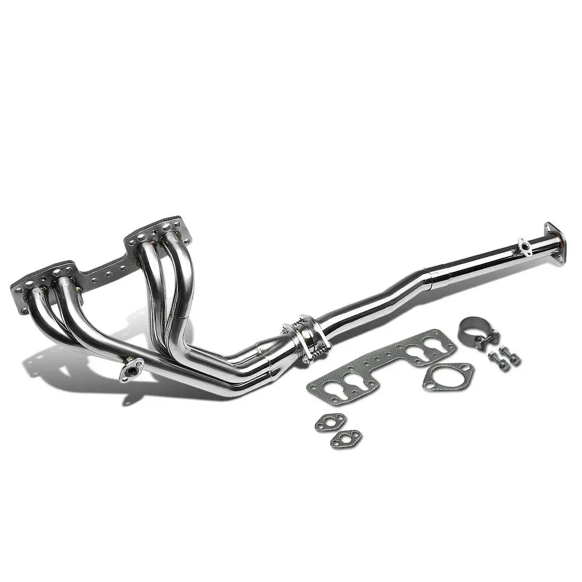 Silver/Black Performance Exhaust Header System For 90-95 Toyota Pickup/4-Runner 2.4L 22RE 4WD