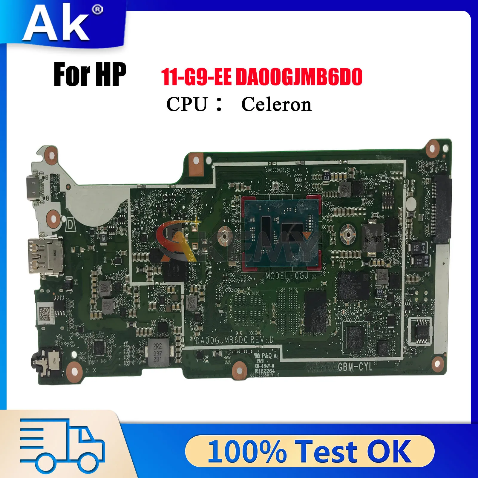 Placa base para ordenador portátil DA00GJMB6D0 para HP Chromebook 11 G9 EE con CPU N4500 con RAM 32GB SSD 100% completamente probada