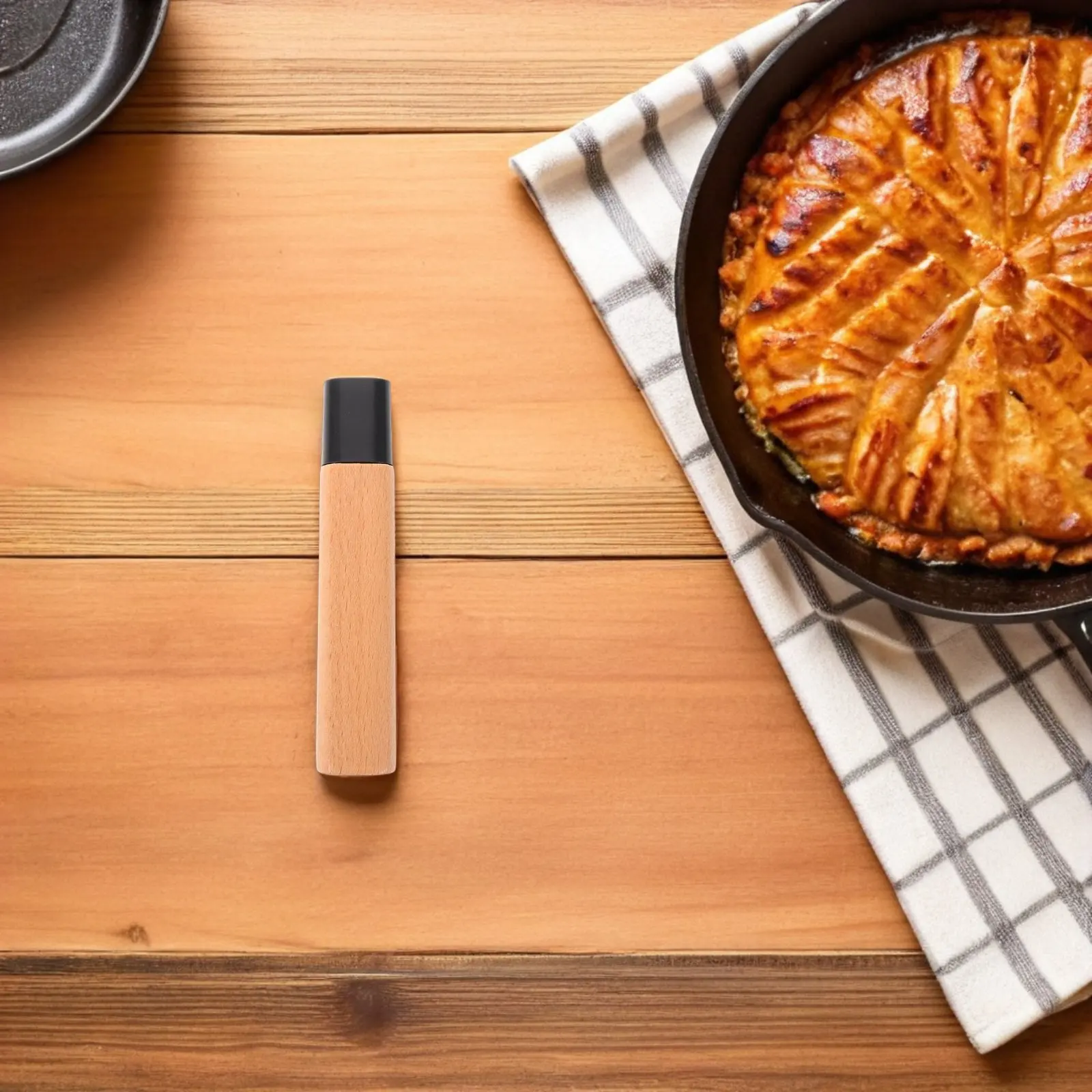 4Pcs Japanese Kitchen Knife Handle Replacement Wood 4.6 Inch Nakiri Handle DIY Upgrade for Sushi Sashimi Knife Repair Parts view 3