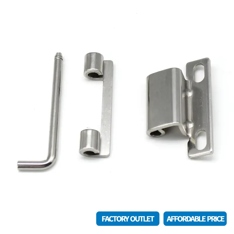 مفصل حديد بزاوية قائمة قابلة للفصل نوع الدبوس منحني مثقوب 304 من الفولاذ المقاوم للصدأ أو لوحة دوارة مخفية من الحديد