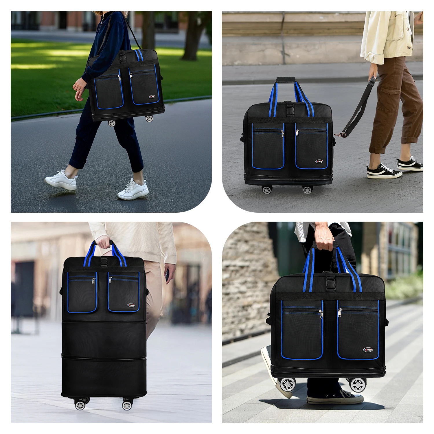 30inch 36inch 40inch Rolling Travel Luggage Bag Waterproof Large Capacity Foldable Expandable Suitcase Bag For Moving Storage