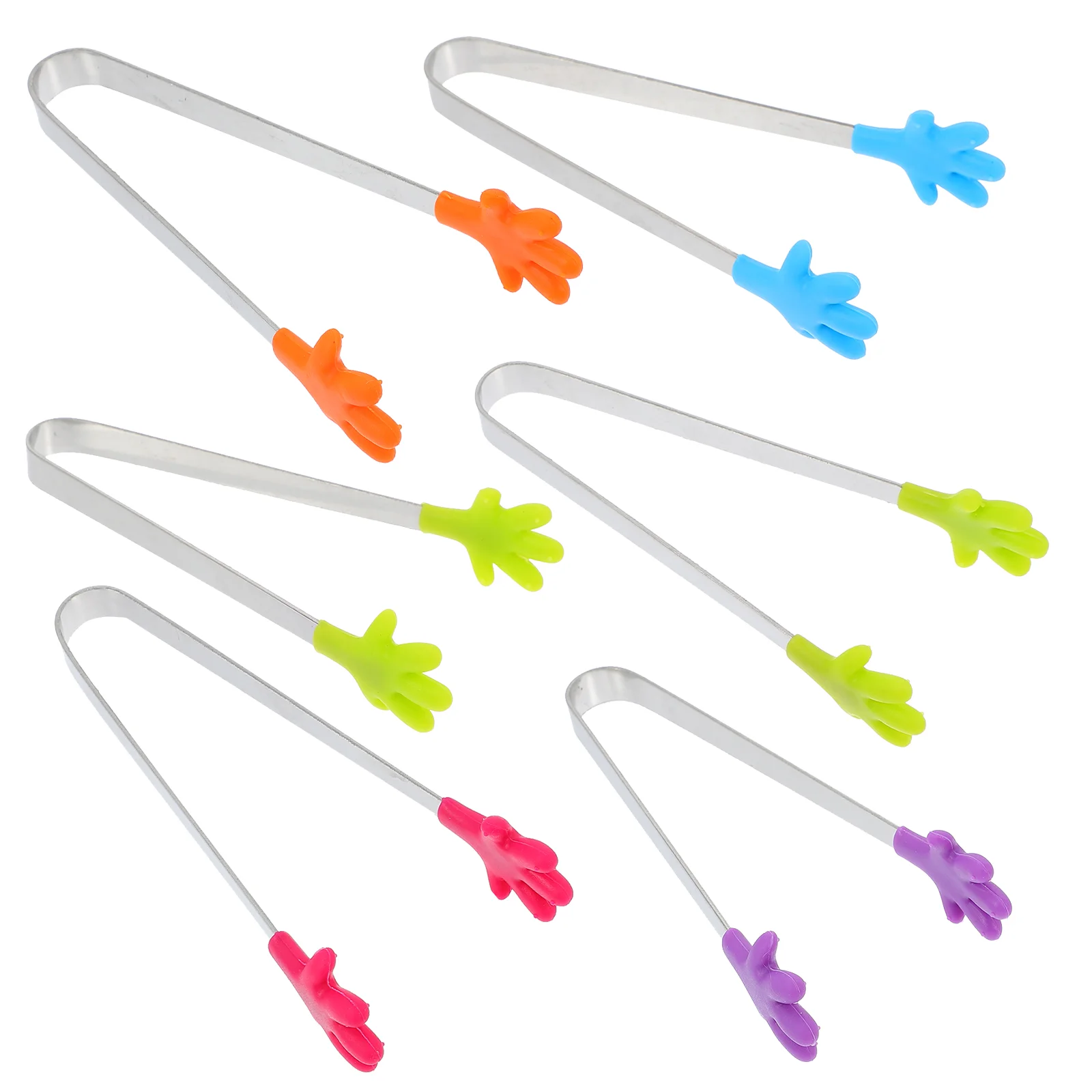 Kitchen Clips for Kids Silicone Food Holder Stainless Steel Tongs Child Grilling