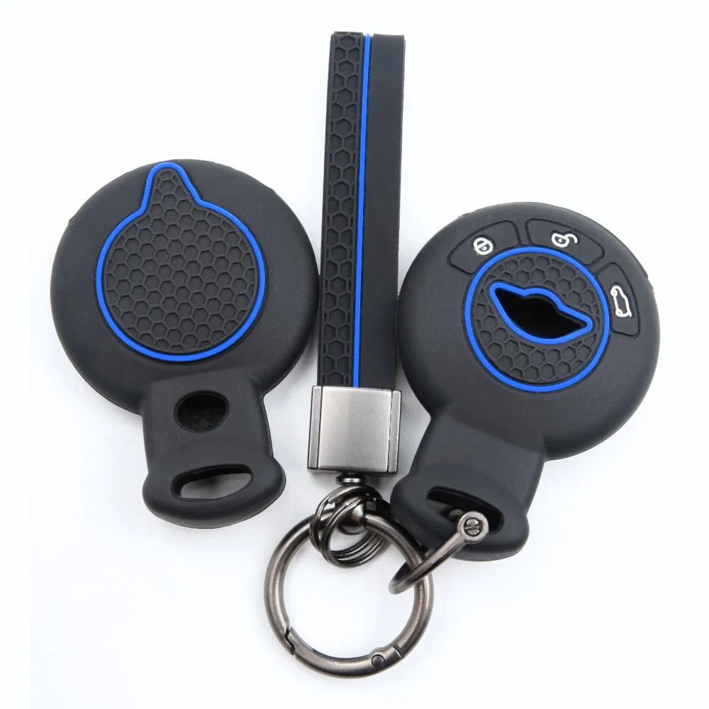 Soft Silicone Key Fob Case For BMW Mini Cooper Clubman Countryman Paceman Roadster R56 R57 CAS3 with buckle strap