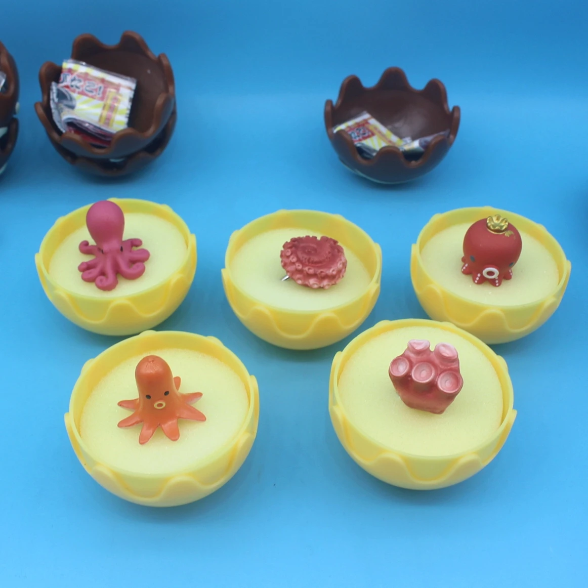 Japanese Takoyaki Octopus Ball Plush Ring Toy Figure Model Gashapon Food Replica doll goods