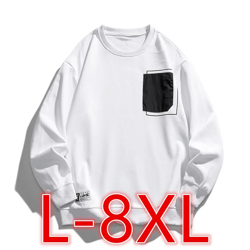 

Loose Sweatshirt Men Pullover Big Size Tops Oversized Loose Sweater Sudaderas Hombre Long Sleeve T-shirt L-8XL Men Clothing