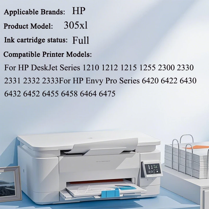 Einkshop for HP 305 305XL Compatible Chip Ink Cartridge for HP DeskJet 2721 2710 for HP DeskJet Plus 4120 4122 Printer