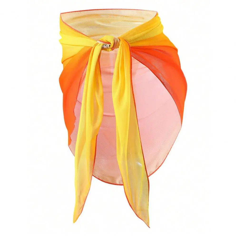 التدرج اللون ملابس السباحة شال الشاطئ شير التستر تنورة واقية من الشمس التستر الشيفون بيكيني التفاف وشاح متعدد الاستخدامات