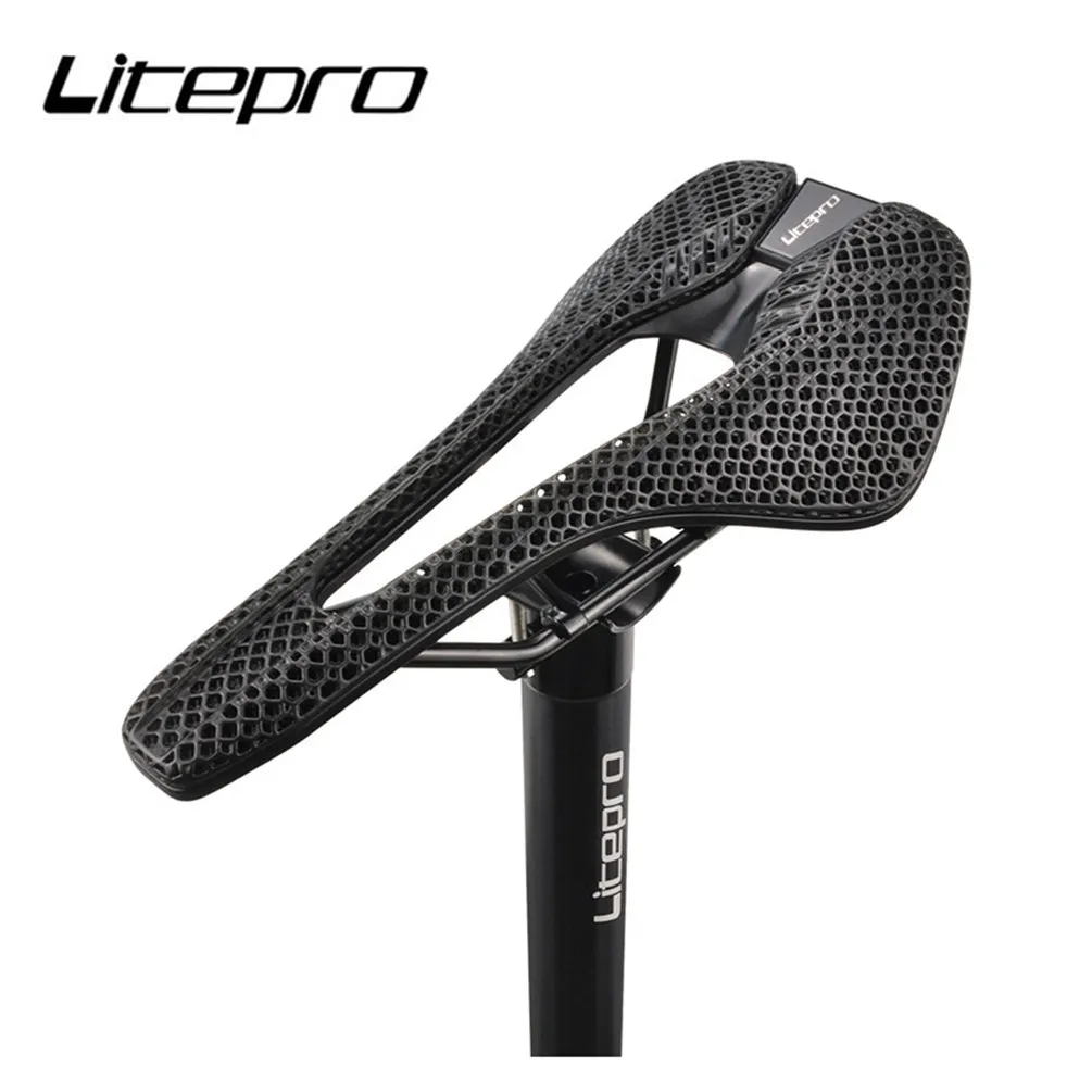 

Litepro 3D Printed Beehive Structure Wear Resistant Folding Bicycle Hollow Racing Saddle MTB Bike Comfortable Honeycomb Cushion