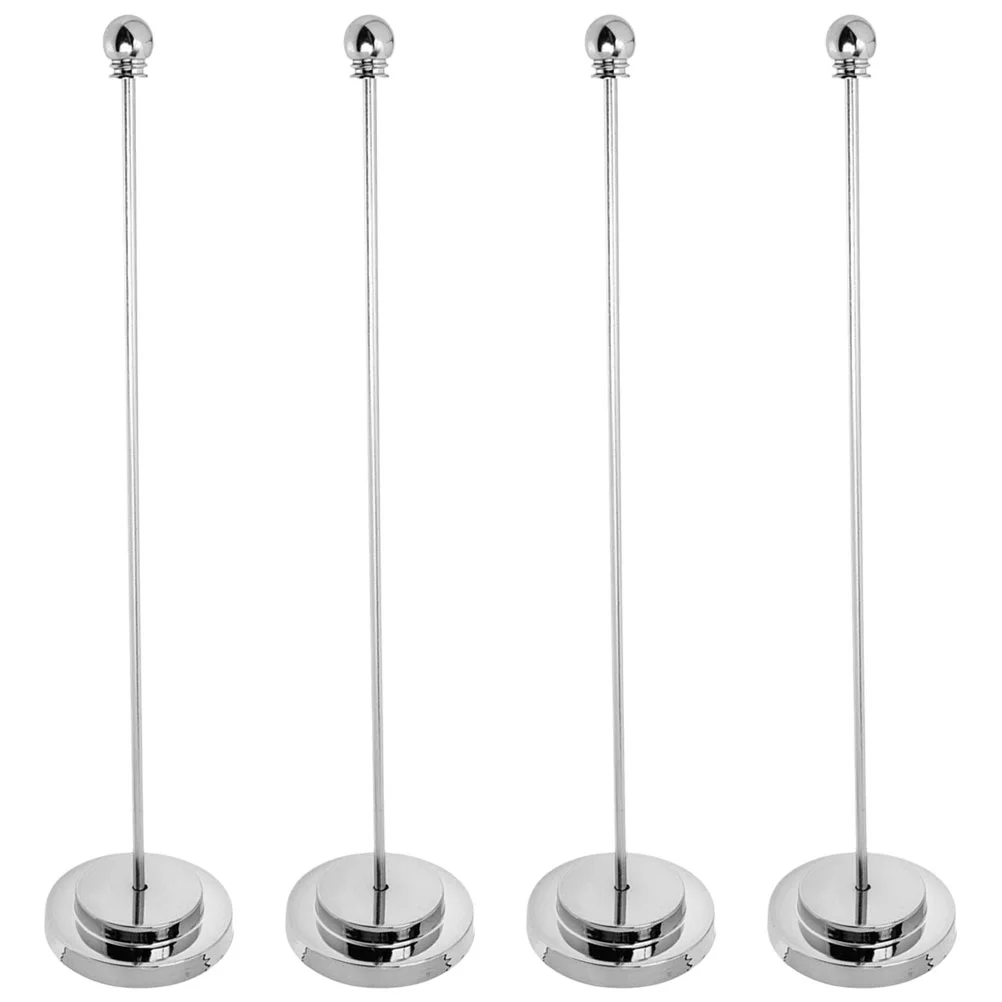 

4 Pcs Table Flag Pole Office Base Household Holder Single Shot Stand for Metal Plastic