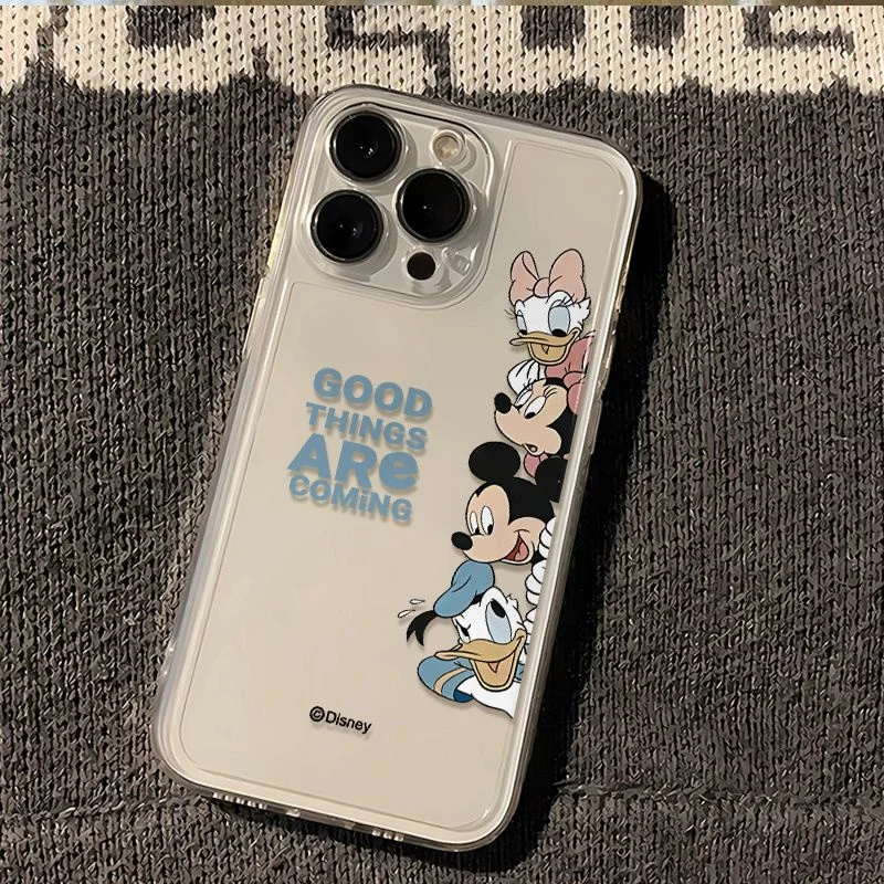 Cartoon Mischievou Minnie Mickey Daisy Donald Duck Side Probe Phone Case For iPhone 11 12 13 14 15 16 17 Pro Max Plus Air Cover view 4